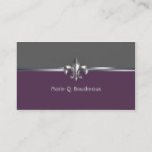 Moderne graue Auberginen-Lilie Visitenkarte (Rückseite)