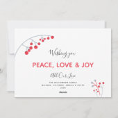 Moderne graue Beeren Foto Weihnachten (Rückseite)