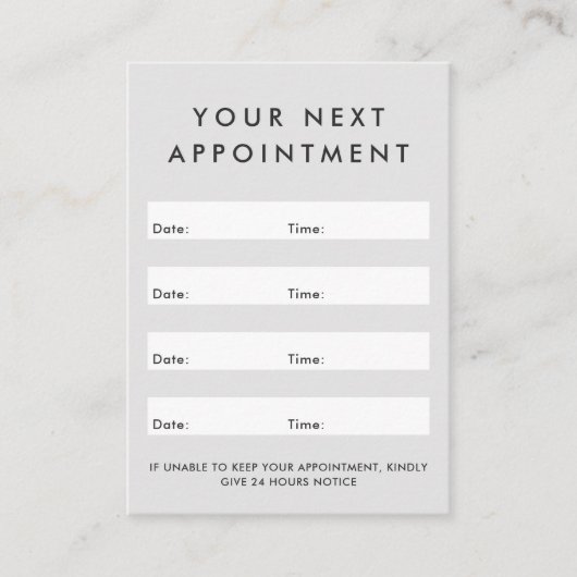 Moderne, graue, benutzerdefinierte Logo-Terminkart Terminkarte (Vorderseite)