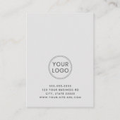 Moderne, graue, benutzerdefinierte Logo-Terminkart Terminkarte (Rückseite)