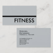 Moderne Graue Berufliche Fitness Business Card Visitenkarte (Vorne/Hinten)