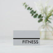 Moderne Graue Berufliche Fitness Business Card Visitenkarte (Stehend Vorderseite)
