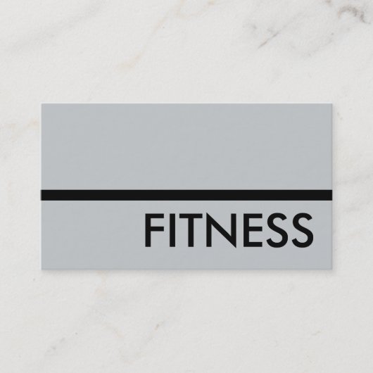 Moderne Graue Berufliche Fitness Business Card Visitenkarte (Vorderseite)