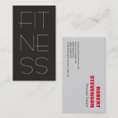 Moderne graue Berufliche Fitness Minimalistisch Visitenkarte (Vorne/Hinten)