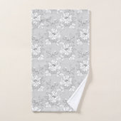 Moderne graue Blumengestaltung Badhandtuch Set (Handtuch)