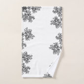 Moderne graue Blumenknospen Badhandtuch Set (Handtuch)