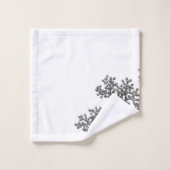 Moderne graue Blumenknospen Badhandtuch Set (Waschlappen)