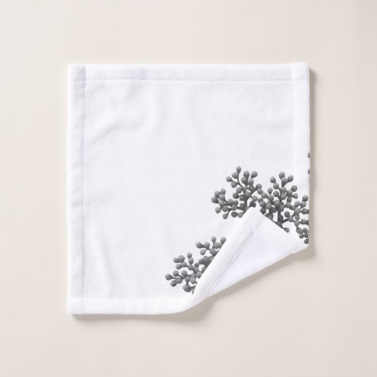 Moderne graue Blumenknospen Badhandtuch Set (Waschlappen)