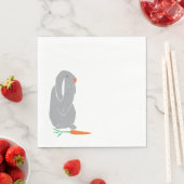 Moderne graue Bunny Baby Dusche Geburtstag Napkins Serviette (Beispiel)
