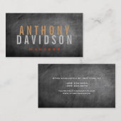 Moderne graue Chalkboard Großer Letter Business Ca Visitenkarte (Vorne/Hinten)