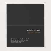 Moderne graue chic professionelle benutzerdefinier visitenkarten (Außenseite Aufgefaltet)