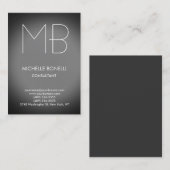 Moderne graue Chubby-Monogramm-Visitenkarte Visitenkarte (Vorne/Hinten)