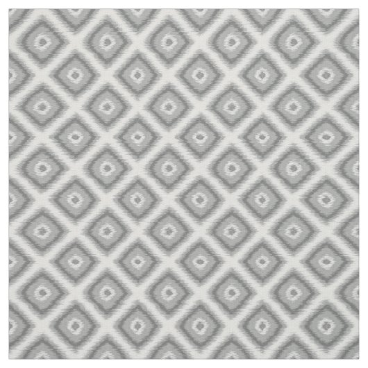 Moderne graue Diamantquadrate Ikat-Mosaikmuster Stoff (Muster)