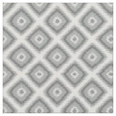 Moderne graue Diamantquadrate Ikat-Mosaikmuster Stoff (Nahaufnahme)