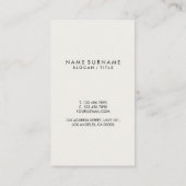 Moderne graue elegante visitenkarte (Rückseite)