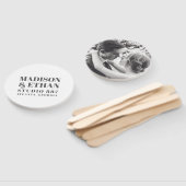 Moderne graue, fette Blockbriefe Foto Hochzeit Fächer (Non-assembled)