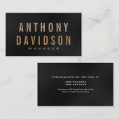 Moderne, graue, fette Textbriefe - Visitenkarte (Vorne/Hinten)