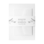 Moderne graue Foliage Einladung Bauchband Einladungsbanderole (Vorderseite Beispiel)