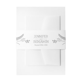 Moderne graue Foliage Einladung Bauchband Einladungsbanderole