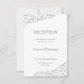 Moderne graue Foliage Empfang Card Einladung (Vorderseite)
