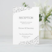 Moderne graue Foliage Empfang Card Einladung (Stehend Vorderseite)
