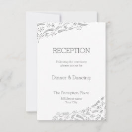 Moderne graue Foliage Empfang Card Einladung