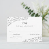 Moderne graue Foliage RSVP-Karte RSVP Karte (Stehend Vorderseite)
