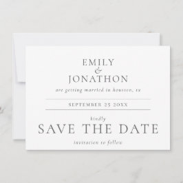 Moderne graue Foto-Hochzeit Save The Date