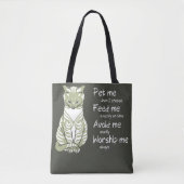 Moderne graue Funny Cat Phrase Pet Malerei Tasche (Vorderseite)