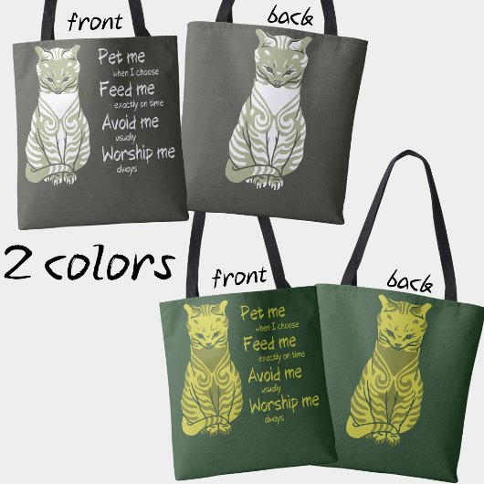 Moderne graue Funny Cat Phrase Pet Malerei Tasche