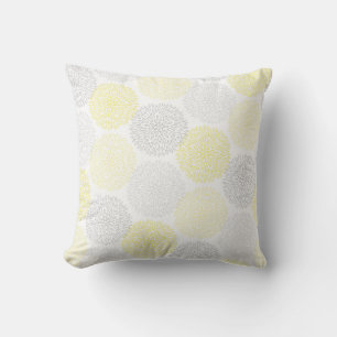 Moderne graue gelbe Blumen Kissen