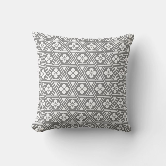 Moderne graue Geometrie Kissen (Vorderseite)
