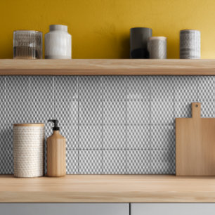 Moderne graue geometrische 3D-Würfelmuster Fliese