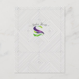 Moderne graue geometrische Diamantlinien-Muster in Postkarte