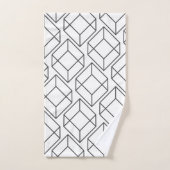 Moderne graue geometrische Kuben Badhandtuch Set (Handtuch)