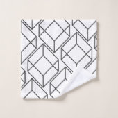 Moderne graue geometrische Kuben Badhandtuch Set (Waschlappen)