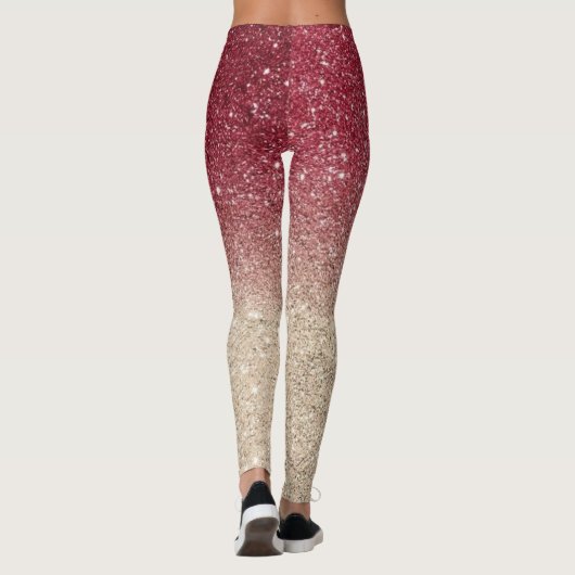 Moderne Graue Glitzer Glitzern Leggings (Rückseite)