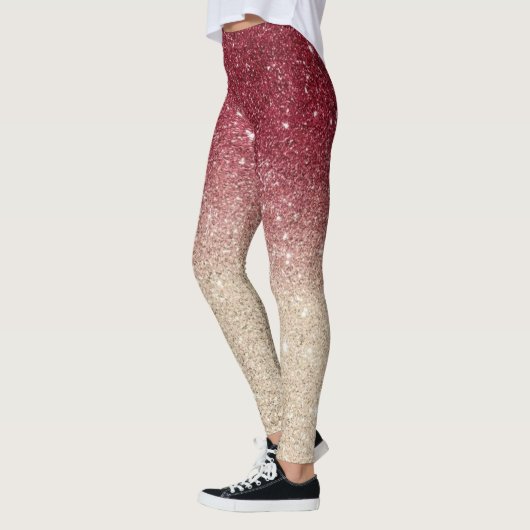 Moderne Graue Glitzer Glitzern Leggings (Links)