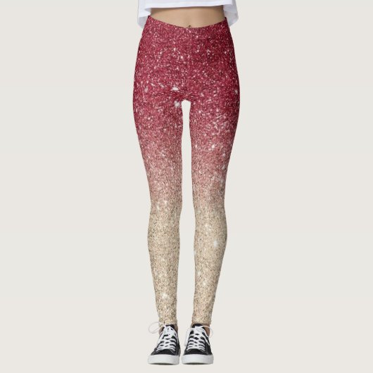 Moderne Graue Glitzer Glitzern Leggings (Vorderseite)
