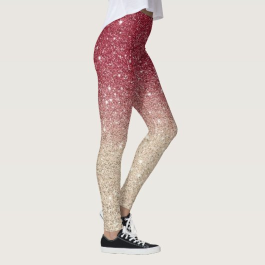 Moderne Graue Glitzer Glitzern Leggings (Rechts)