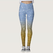 Moderne Graue Glitzer Glitzern Leggings (Vorderseite)