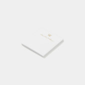 Moderne graue goldene Schriftmonogramm Post-it Klebezettel (angewinkelt)