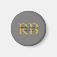 Moderne graue goldfarbene Monogram-Namenseingaben