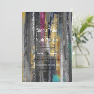 Moderne graue goldfarbene Pinselstriche Abstrakt