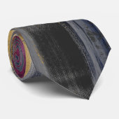 Moderne graue goldfarbene Pinselstriche Abstrakt Krawatte (Gerollt)