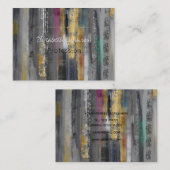 Moderne graue goldfarbene Pinselstriche Abstrakt Visitenkarte (Vorne/Hinten)