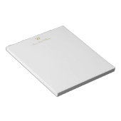 Moderne graue Goldschrift-Monogramm Notizblock (angewinkelt)