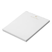 Moderne graue Goldschrift-Monogramm Notizblock (Rotiert)
