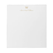 Moderne graue Goldschrift-Monogramm Notizblock (Vorderseite)