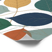 Moderne graue Grafik Herbstblätter Poster (Ecke)